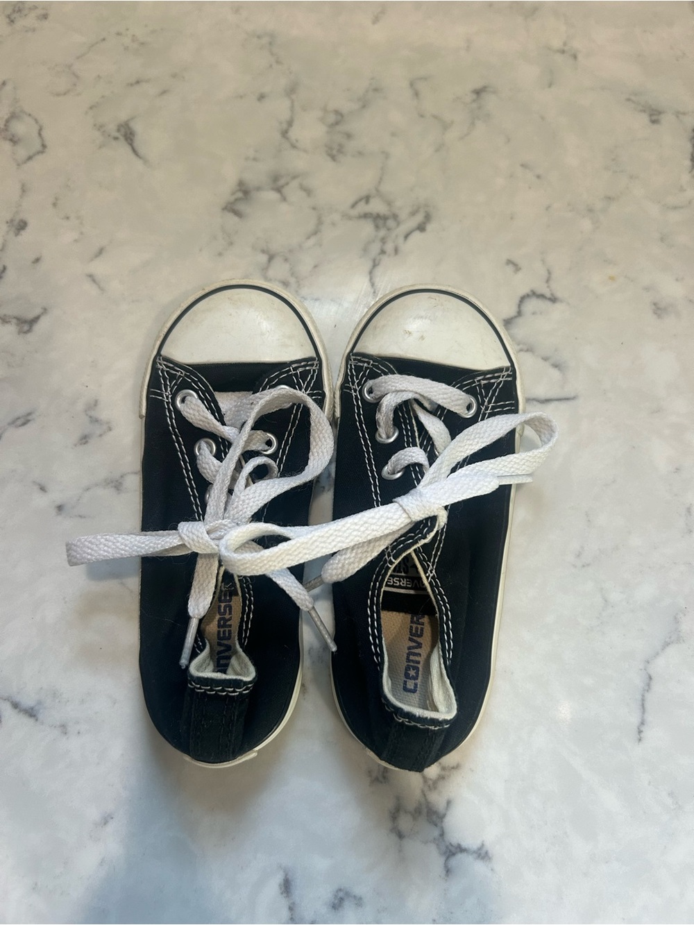 Converse Kids Black and White Canvas Low-Top Sneakers